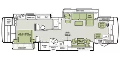 39' 2014 Tiffin Allegro Bus 37AP 450hp Cummins w/4 Slides Floorplan