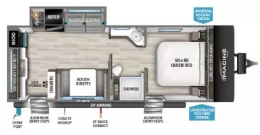 28' 2023 Grand Design Imagine Xls 23LDE w/Slide Floorplan