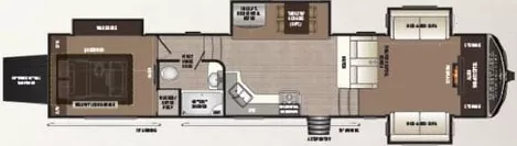 42' 2018 Keystone Montana High Country 381TH w/4 Slides & Generator  - Toy Hauler Floorplan