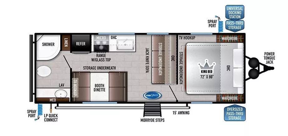 28' 2021 East To West Della Terra 230RB Floorplan