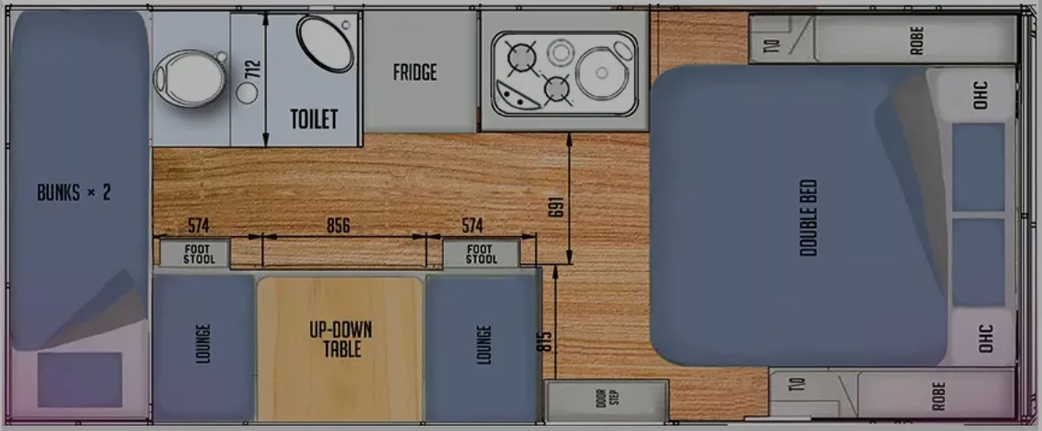 23' 2021 Black Series HQ17 - Bunk House Floorplan