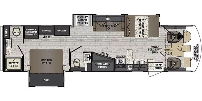 36' 2020 Forest River Fr3 34DS w/2 Slides Floorplan