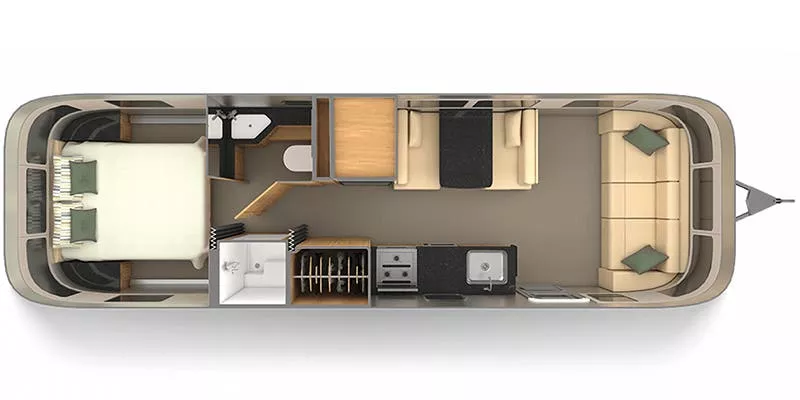 31' 2022 Airstream Classic 30RB QUEEN Floorplan