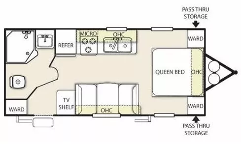 24' 2014 Forest River Salem Cruise Lite 221RBXL Floorplan