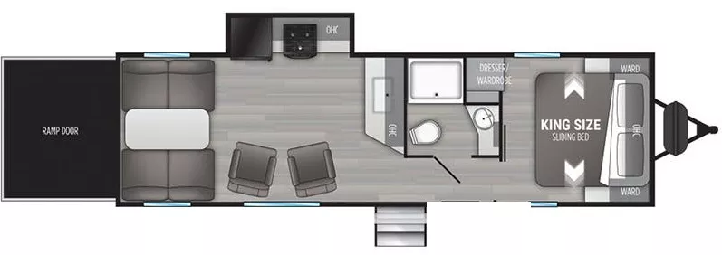 31' 2021 Cruiser RV Mpg Ultra Lite 2700TH w/Slide - Toy Hauler Floorplan