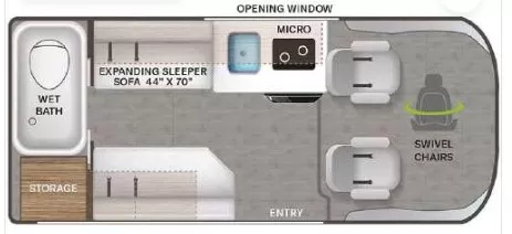 18' 2024 Thor Promaster Roof Top 18G Floorplan
