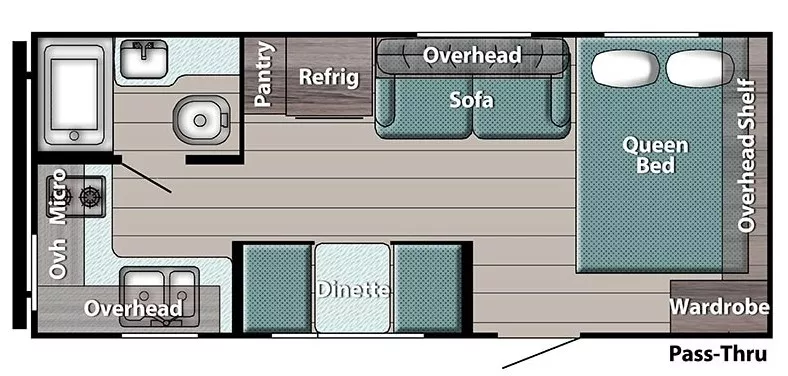 22' 2022 Gulf Stream Ameri-Lite 199RK Floorplan