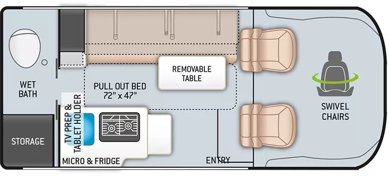 18' 2022 Thor Rize 18M Floorplan