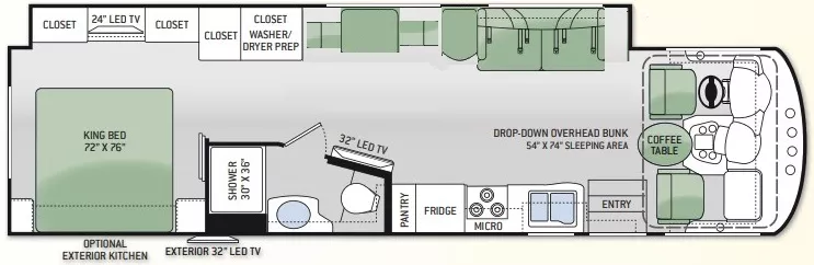 35' 2015 Thor Miramar 34.2 w/Slide Floorplan