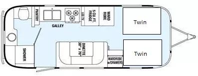 23' 2015 Airstream Intl Serenity 23FB SERENITY Floorplan