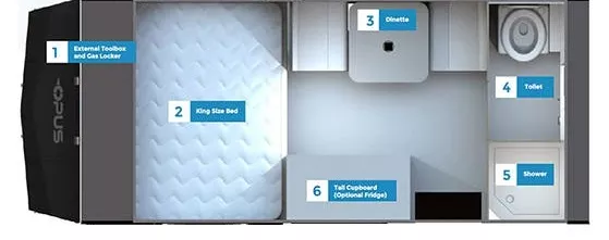 23' 2023 Opus Hybrid OP15 - Bunk House Floorplan