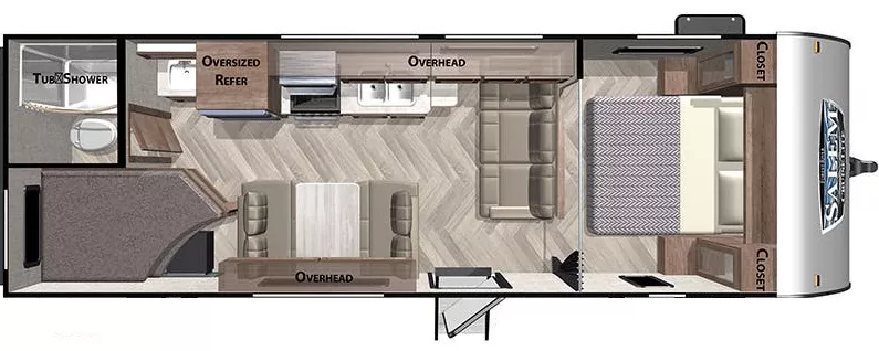 30' 2021 Forest River Wildwood X-Lite 261BHXL - Bunk House Floorplan