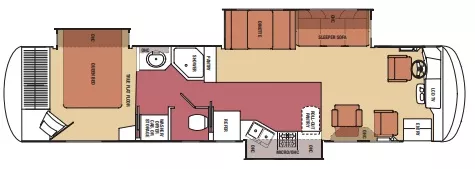 40' 2007 Coachmen Sportscoach Pathfinder 384TS 330hp Cummins w/3 Slides Floorplan