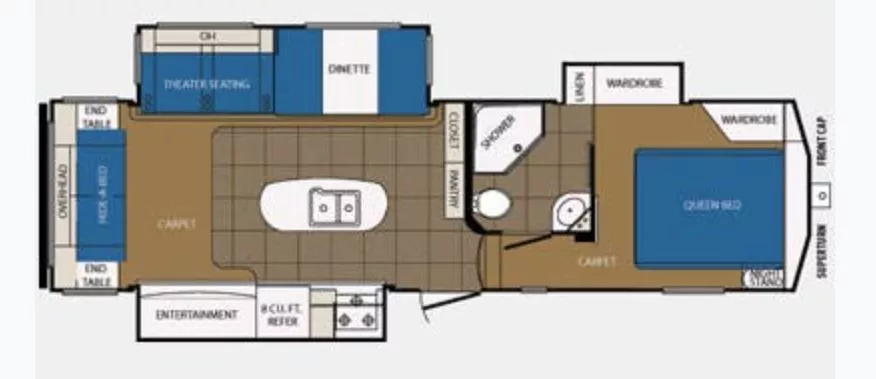 29' 2013 Primetime Crusader 295RST Floorplan