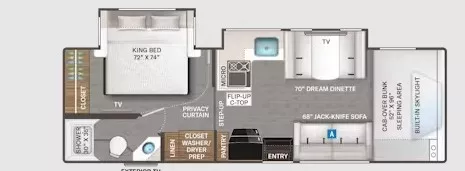 31' 2024 Thor Quantum Series KW29 w/2 Slides Floorplan
