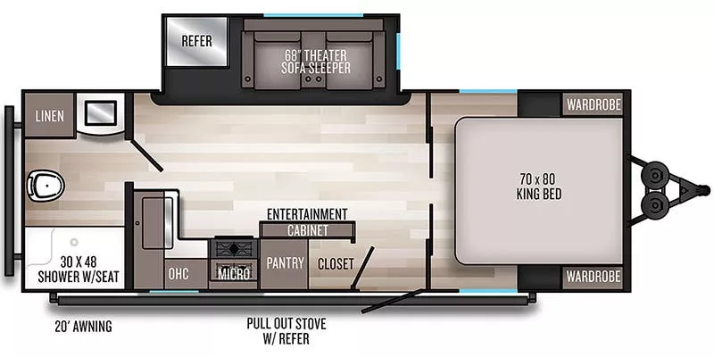 24' 2021 Forest River Soliare 242RBS w/Slide Floorplan