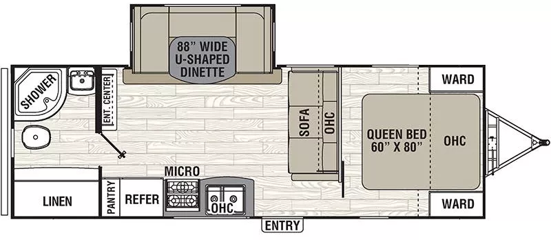 29' 2018 Forest River Freedom Express Ultra Lite 248 RBS w/Slide Floorplan