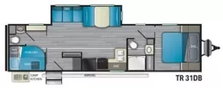 36' 2021 Heartland Trail Runner 31DB w/Slide - Bunk House Floorplan