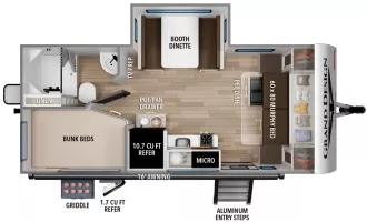 23' 2026 Grand Design Transcend One 161BH w/Slide - Bunk House Floorplan