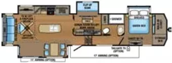 43' 2017 Jayco North Point 377RLBH w/4 Slides - Bunk House Floorplan