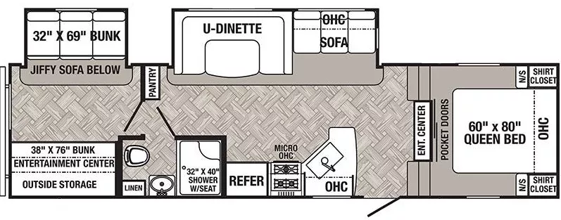 34' 2022 Palomino Puma 295BHSS w/2 Slides - Bunk House Floorplan