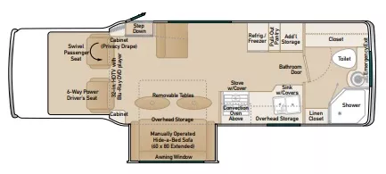 27' 2015 Coach House Platinum 261-XL w/Slide Floorplan