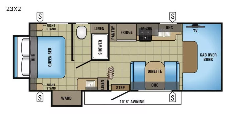 26' 2015 Jayco Redhawk 23XM w/2 Slides Floorplan