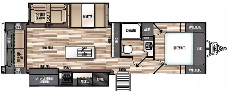 34' 2019 Forest River Salem Hemisphere Glx 273RL w/2 Slides Floorplan