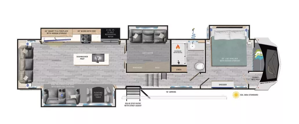 44' 2024 Heartland Big Country M-3900MO w/4 Slides - Bunk House Floorplan