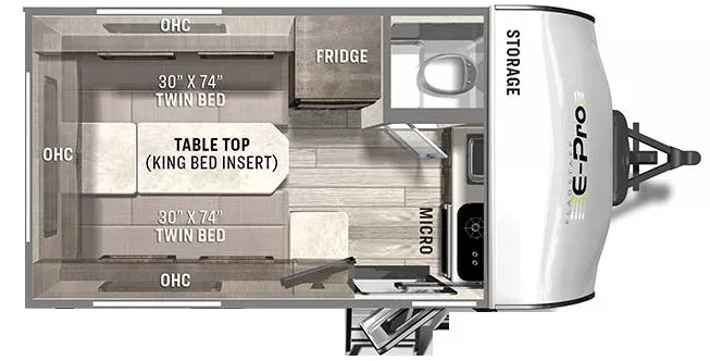 16' 2022 Forest River Flagstaff E-Pro 15TB Floorplan