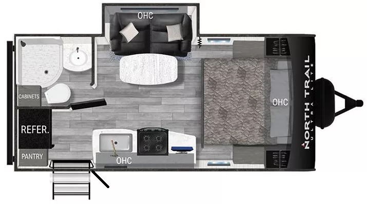 23' 2023 Heartland North Trail 21RBSS w/Slide Floorplan