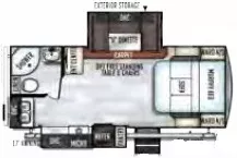26' 2019 Forest River Rockwood Ultra Lite 2304DS w/2 Slides Floorplan
