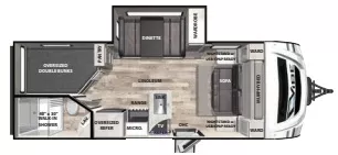 25' 2021 Forest River Vibe 21BH w/Slide - Bunk House Floorplan