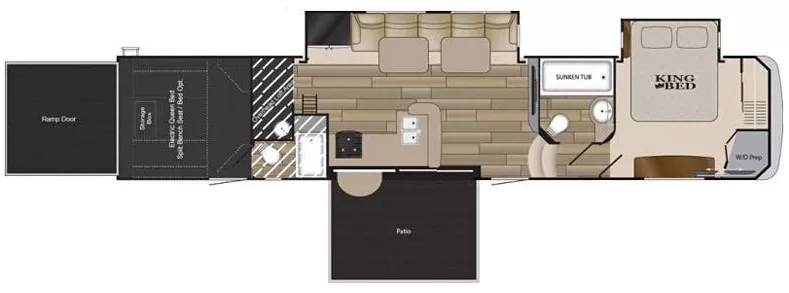 44' 2015 Heartland Cyclone 4200 w/2 Slides & Generator  - Toy Hauler - Bunk House Floorplan