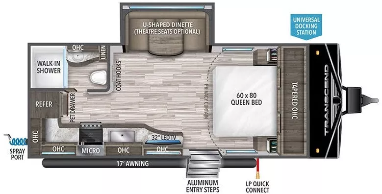 25' 2024 Grand Design Transcend Xplor MK200 w/Slide Floorplan