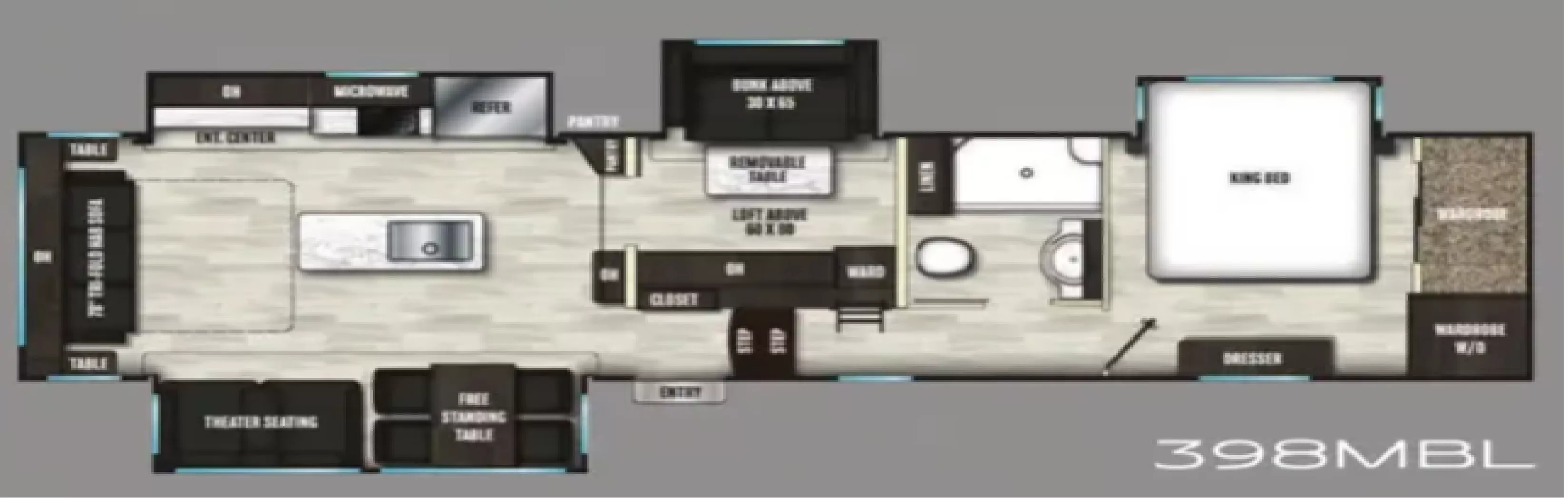 42' 2023 Forest River Coachmen Brookstone 398MBL w/4 Slides Floorplan