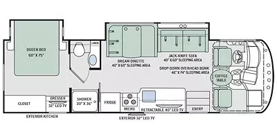 31' 2018 Thor Ace 30.3 w/2 Slides Floorplan