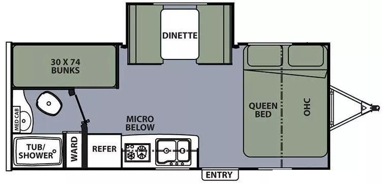 22' 2017 Coachmen Apex Nano 193BHS w/Slide - Bunk House Floorplan