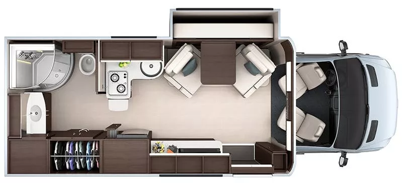 25' 2017 Leisure Travel Unity Series U24MB w/Slide Floorplan