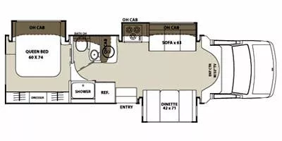 31' 2012 Coachmen Concord 300TS w/3 Slides Floorplan