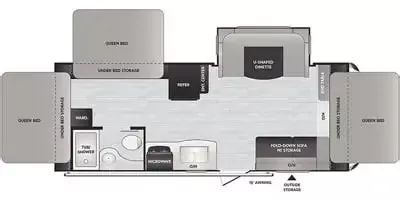 25' 2019 Keystone Bullet Crossfire 2190EX w/Slide Floorplan