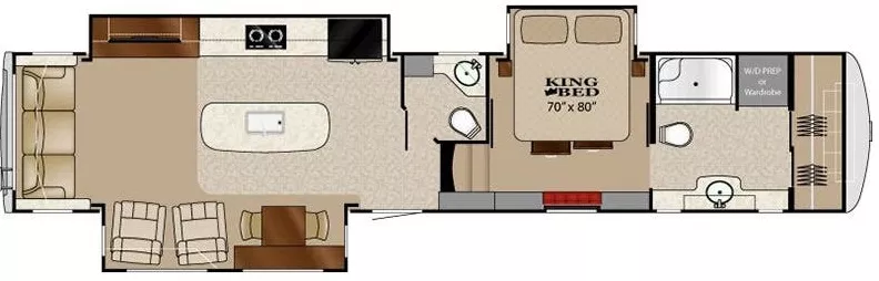 42' 2017 Heartland Landmark 365 NEWPORT w/3 Slides Floorplan