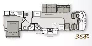 35' 2007 Four Winds Windsport 35B w/3 Slides Floorplan