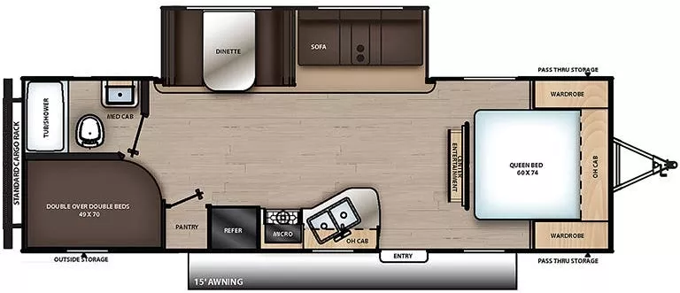 32' 2022 Coachmen Catalina Summit 261BHS w/Slide Floorplan