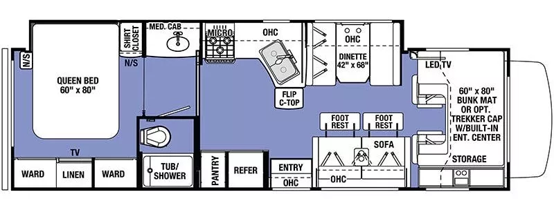 32' 2019 Forest River Forester 3051S w/Slide Floorplan