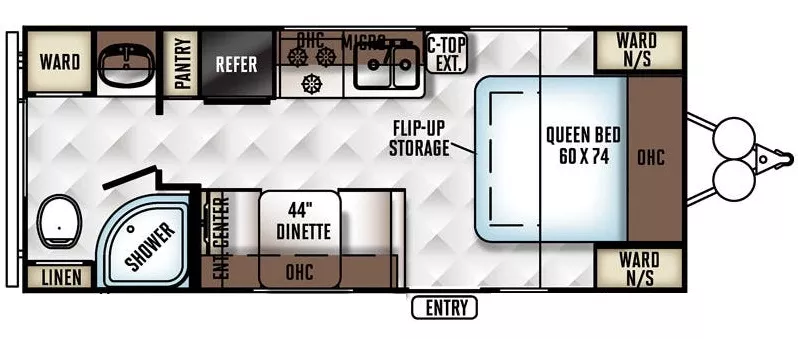 26' 2017 Forest River Flagstaff Micro Lite 23FB Floorplan
