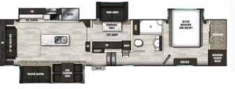 42' 2022 Forest River Coachmen Brookstone 398MBL w/4 Slides - Bunk House Floorplan