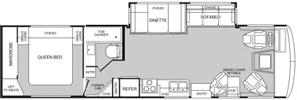 35' 1999 Fleetwood Bounder 34V w/Slide Floorplan