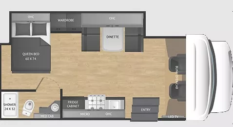 25' 2025 Nexus Triumph Sport 24TS w/Slide Floorplan