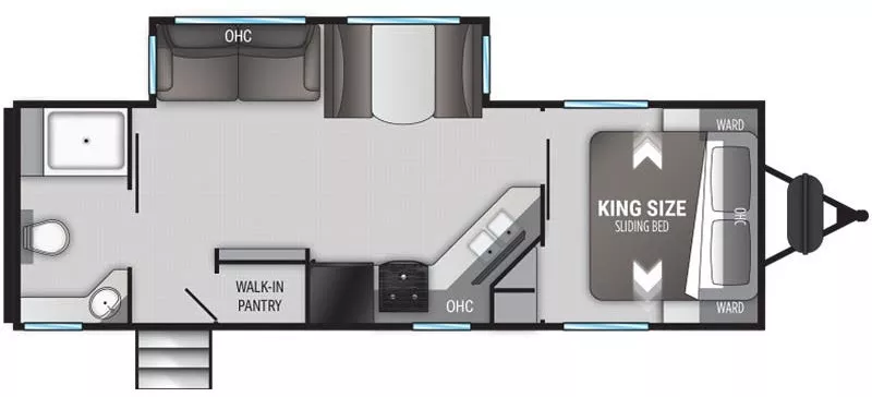 30' 2022 Cruiser RV Radiance 25RB w/Slide Floorplan